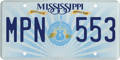 MS license plate MPN553