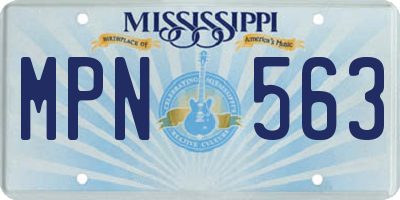 MS license plate MPN563