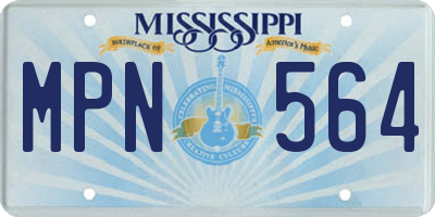 MS license plate MPN564