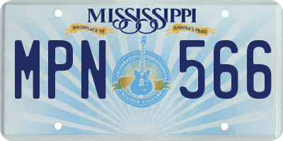 MS license plate MPN566