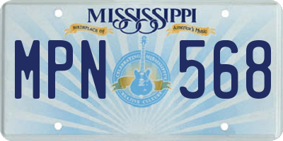 MS license plate MPN568