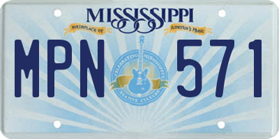 MS license plate MPN571