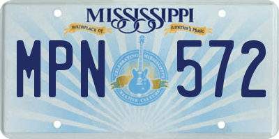 MS license plate MPN572