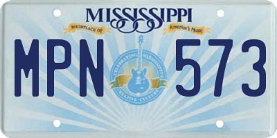 MS license plate MPN573