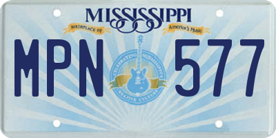 MS license plate MPN577