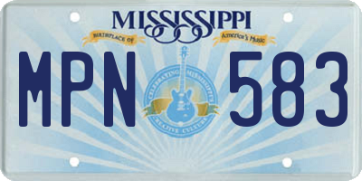 MS license plate MPN583