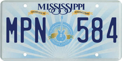 MS license plate MPN584