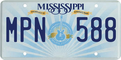 MS license plate MPN588