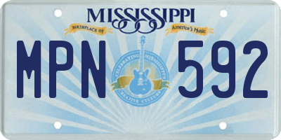 MS license plate MPN592