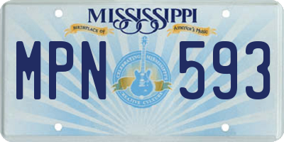 MS license plate MPN593