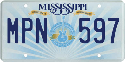 MS license plate MPN597