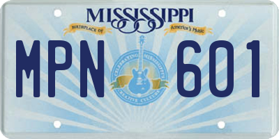MS license plate MPN601