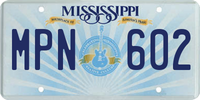 MS license plate MPN602