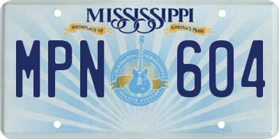 MS license plate MPN604