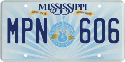 MS license plate MPN606