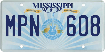 MS license plate MPN608