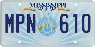 MS license plate MPN610