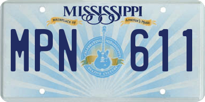 MS license plate MPN611
