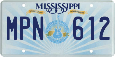 MS license plate MPN612