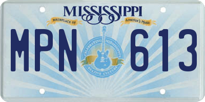 MS license plate MPN613