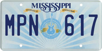 MS license plate MPN617