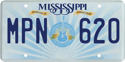 MS license plate MPN620