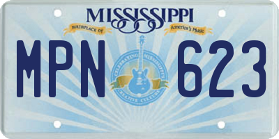 MS license plate MPN623