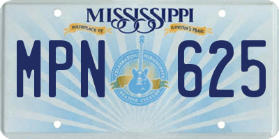 MS license plate MPN625