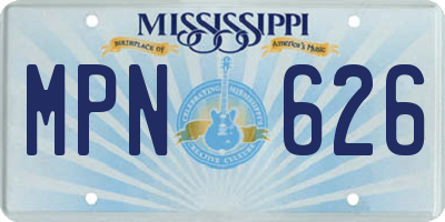 MS license plate MPN626