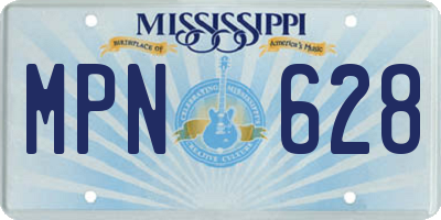 MS license plate MPN628