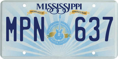 MS license plate MPN637