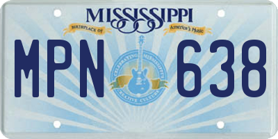 MS license plate MPN638