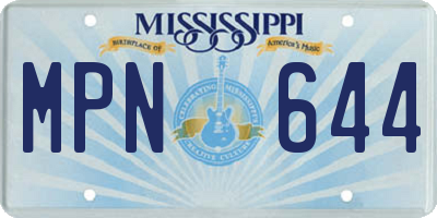 MS license plate MPN644