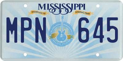 MS license plate MPN645