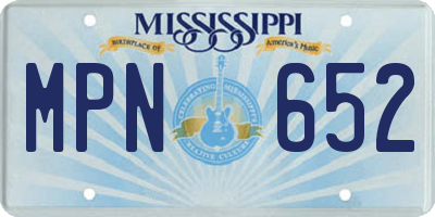 MS license plate MPN652