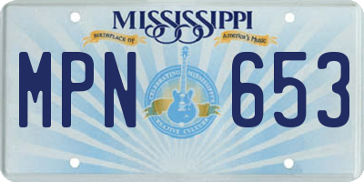 MS license plate MPN653