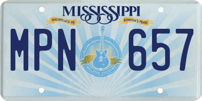 MS license plate MPN657