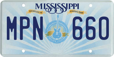 MS license plate MPN660