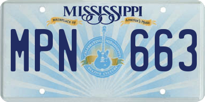 MS license plate MPN663