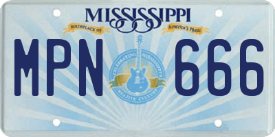 MS license plate MPN666