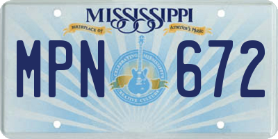 MS license plate MPN672