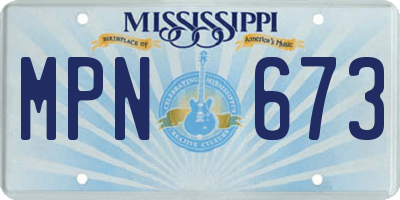 MS license plate MPN673