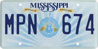 MS license plate MPN674