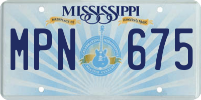 MS license plate MPN675