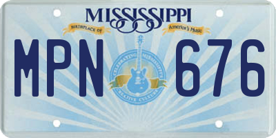 MS license plate MPN676
