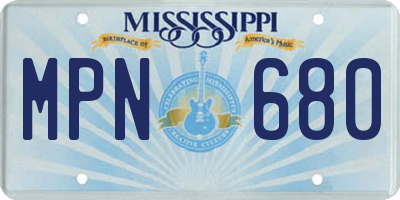 MS license plate MPN680