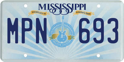 MS license plate MPN693