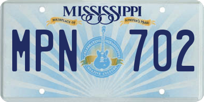 MS license plate MPN702