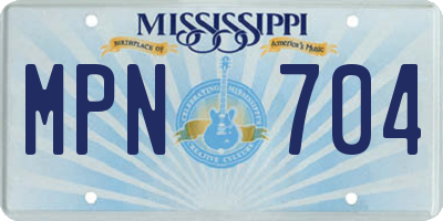 MS license plate MPN704