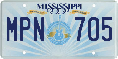 MS license plate MPN705